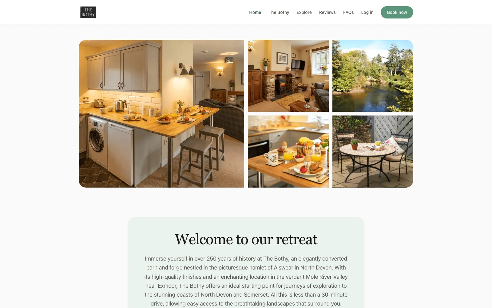 Screenshot of the The Bothy Devon website